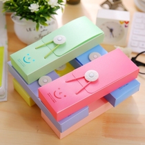 (20 Packs) Creative Plastics Box South Korea Smile Brush With Pen Box Candy Color Cute Smiley Face Pencil