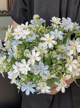 单枝5杈艾莎蝴蝶菊仿真花假花绢花塑料花家居摆件插花装饰花跨境