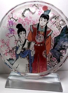 红楼梦贾宝玉林黛玉摆设纪念品礼物收藏品礼品装饰工艺品水晶摆件