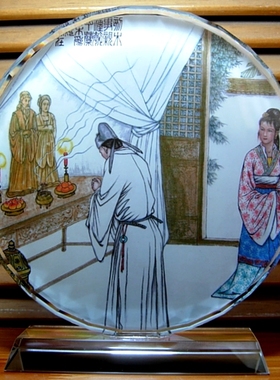 丁兰刻木事亲纪念品礼物装饰品摆设工艺品二十四孝收藏品礼品摆件