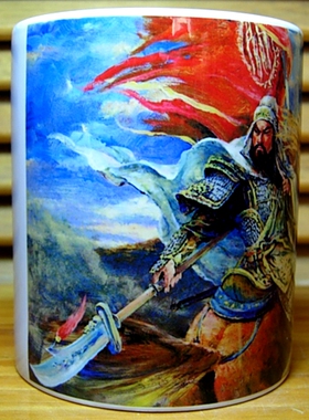 关羽水杯摆设纪念品三国演义礼物武圣关公摆件茶杯收藏品云长杯子