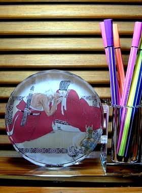 廉颇纪念品摆设将相和礼物蔺相如礼品装饰品负荆请罪水晶笔筒摆件