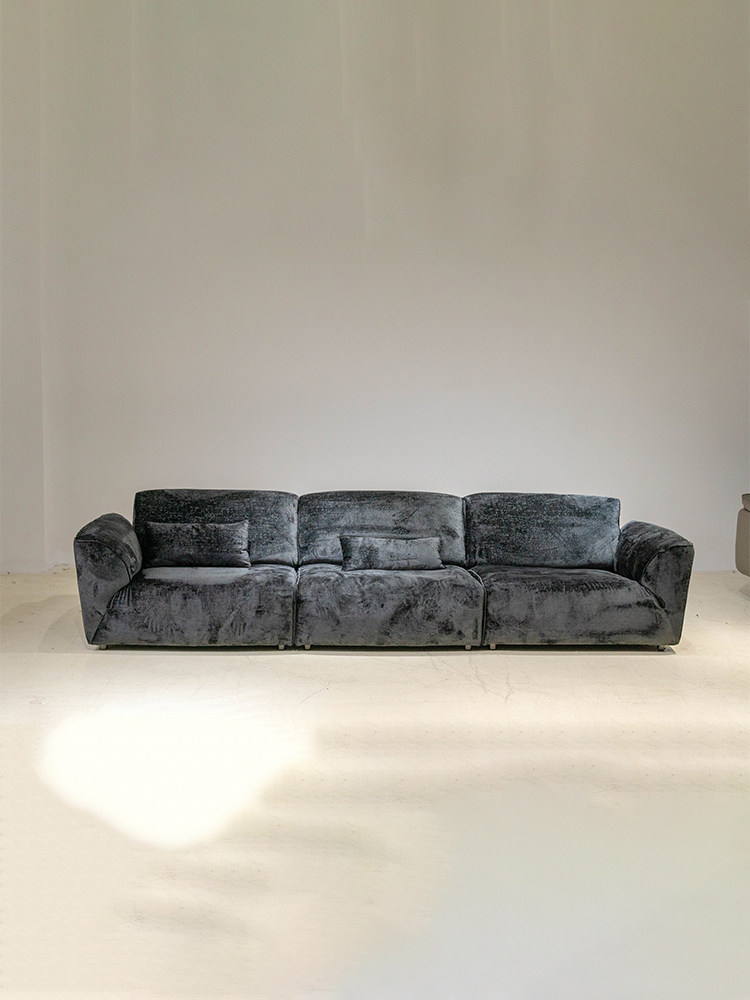 意式极简轻奢雪尼尔绒大直排布艺沙发小户型客厅设计师edra沙发_虎窝淘