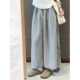 ຜ້າຝ້າຍສີເທົາ retro ຍີ່ປຸ່ນແລະ linen ກາງເກງຂາກວ້າງແລະກະໂປງສໍາລັບແມ່ຍິງໃນຊ່ວງລຶະເບິ່ງຮ້ອນສໍາລັບຂະຫນາດນ້ອຍທີ່ມີໄຂມັນ mm ຝ້າຍວ່າງຂະຫນາດໃຫຍ່ແລະກາງເກງ linen ປົກກະຕິ