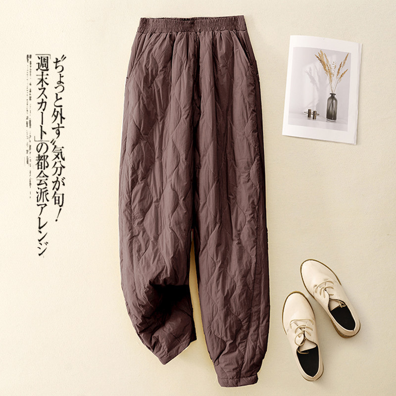 轻薄羽绒棉裤女士外穿冬季夹棉保暖防风宽松束脚哈伦裤百搭靴裤潮,淘宝优惠券,粉丝福利购,淘宝优惠卷