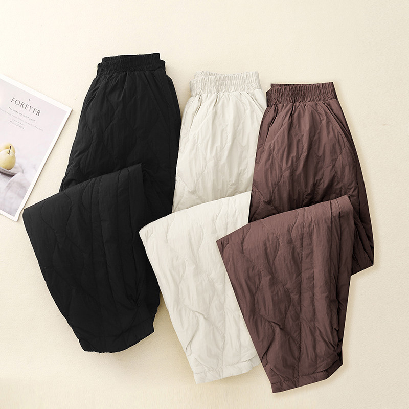 轻薄羽绒棉裤女士外穿冬季夹棉保暖防风宽松束脚哈伦裤百搭靴裤潮,淘宝优惠券,粉丝福利购,淘宝优惠卷
