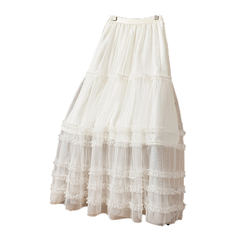 木耳边网纱蛋糕半身裙女春大码胖mm高腰超仙飘逸垂感大摆a字长裙,淘宝优惠券,粉丝福利购,淘宝优惠卷