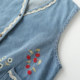 Japanese forest embroidered V-neck denim vest jacket for women with lace splicing waistcoat layered outer top trendy