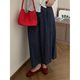 Japanese retro cotton and linen striped skirt for women summer new elastic waist slim mid-length skirt straight all-match skirt