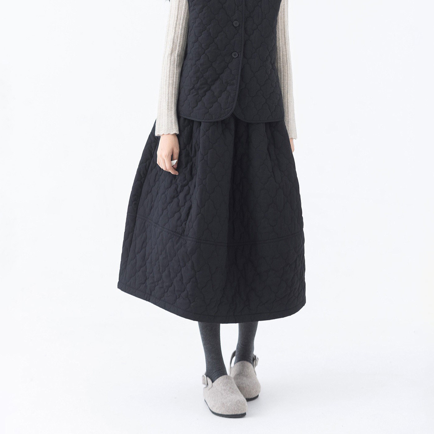 复古菱格夹棉加厚半身裙女冬季大码日系保暖绗缝茧型A字灯笼裙潮,淘宝优惠券,粉丝福利购,淘宝优惠卷