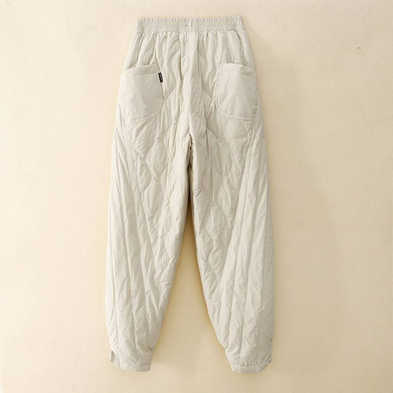 轻薄羽绒棉裤女士外穿冬季夹棉保暖防风宽松束脚哈伦裤百搭靴裤潮,淘宝优惠券,粉丝福利购,淘宝优惠卷