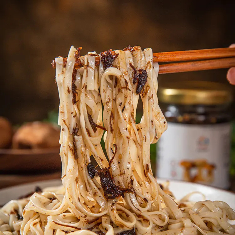 纯素肉食香菇鸡枞菌佛家寺院原味麻辣瓶装香菇酱无五辛下饭菜拌面-图1