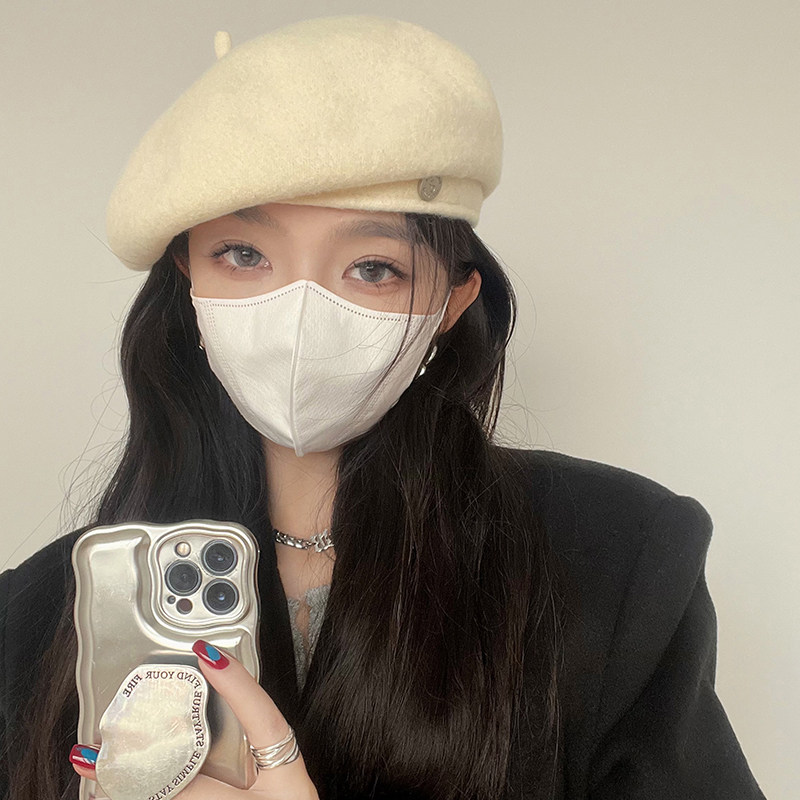 2025羊毛呢大头围贝雷帽女秋冬季新款韩版网红显脸小保暖画家帽,淘宝优惠券,粉丝福利购,淘宝优惠卷