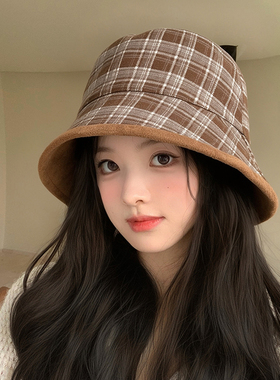 日系秋冬保暖显脸小渔夫帽女