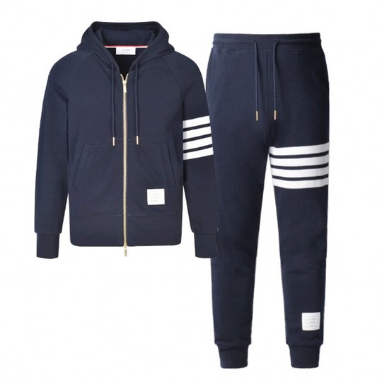 秋冬季tb运动套装男卫衣卫裤加绒拉链连帽衫修身纯棉休闲女情侣装