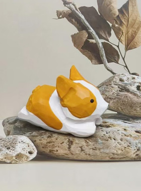 手工木雕布偶猫手办桌面摆件小猫
