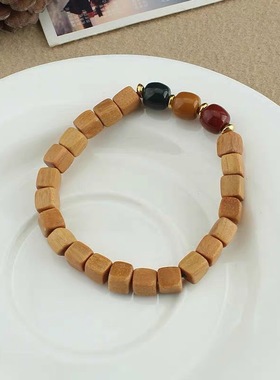 网红直播引流款檀香木方块手链单