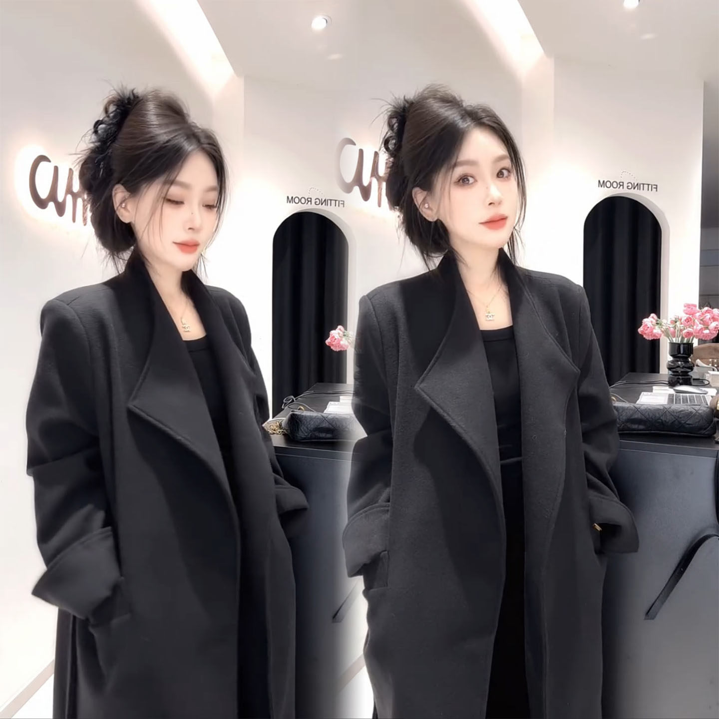 时尚显瘦高级感宽松显瘦中长款外套2025年秋冬新款轻奢百搭外套潮,淘宝优惠券,粉丝福利购,淘宝优惠卷