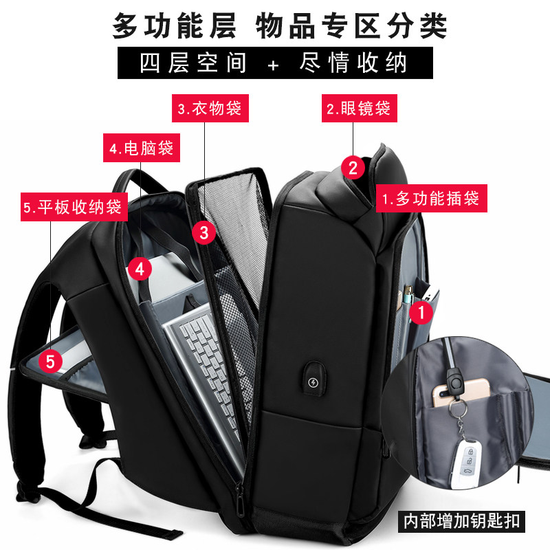 商务大容量17寸多功能出差电脑包 欧格双肩背包