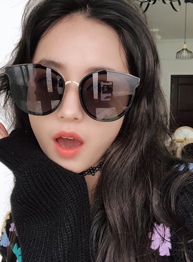 超酷大框显瘦墨镜女潮圆脸复古