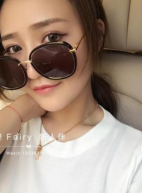 圆脸王柳雯配近视太阳镜夏夏同款