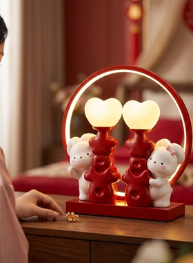 新年限定兔子长明灯树脂摆件