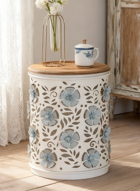 新中式陶瓷花鸟雕刻收纳摆件