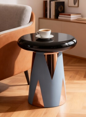 轻奢几何圆形树脂客厅茶几摆件