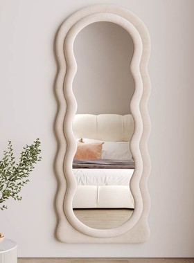 北欧ins风波浪边框全身镜