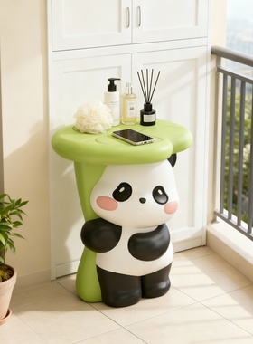 国潮熊猫树脂浴室收纳摆件