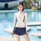 Swimsuits for women split long sleeves 2025 new conservative belly-covering and slimming professional swimming special high-quality hot spring swimsuit