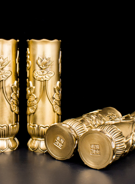 香桶佛堂装香的香筒黄铜家用摆件