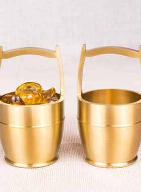 黄铜一桶金水桶铜缸家办公室摆件