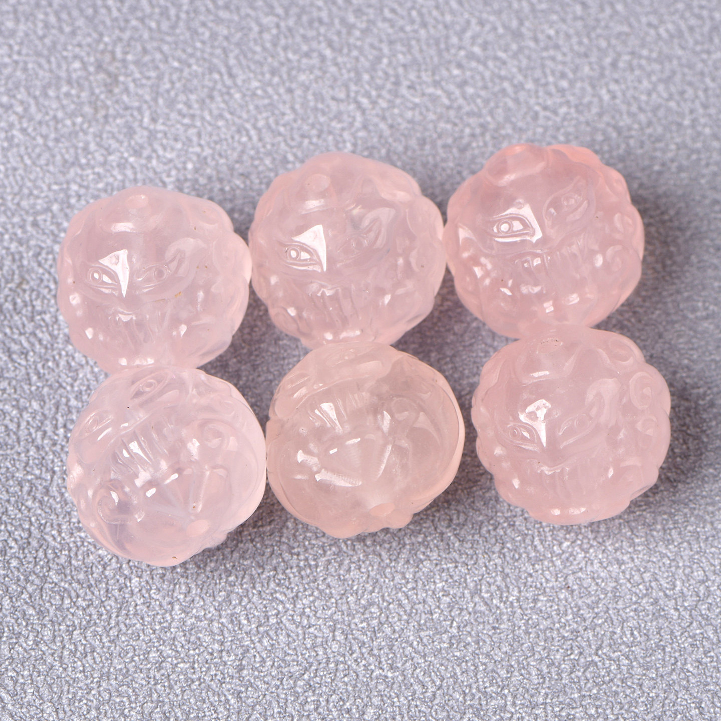 天然粉水晶九尾狐圆珠通孔散珠子diy饰品配件材料手链串珠手工,淘宝优惠券,粉丝福利购,淘宝优惠卷