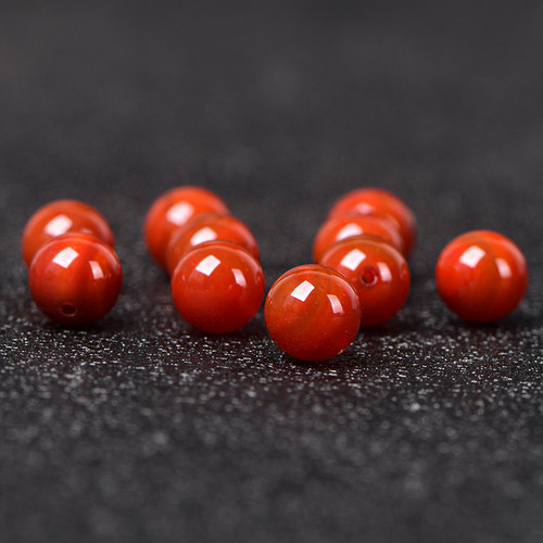 南红色满肉色玛瑙散珠子diy水晶手工饰品串珠配件材料包邮 - 图1
