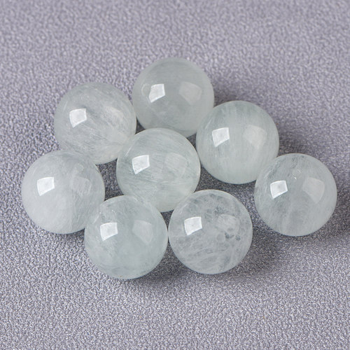 天然水晶浅色兔毛拉丝荧石散珠子diy饰品配件材料串珠单珠圆珠 - 图1