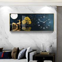 Clock Hanging Clock Living Room Decoration Painting Nordic Home Fashion Clock Modern Minima Creative Crystal Porcelain Painting Hanging Wall Hanging Watch