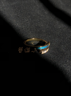 簪缨小筑孔雀羽毛复古时尚潮流简约百搭几何枝蔓装饰戒指