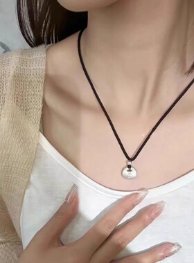 小胖福吊坠编织项链吊坠高级锁骨链新款女神平安扣