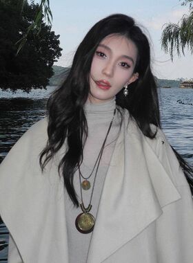 圆形蝴蝶结吊坠项链简约轻奢气质