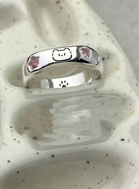 猫狗情侣对戒轻奢小众设计