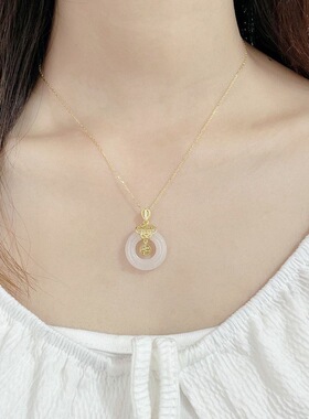 轻奢福字项链女款锁骨链