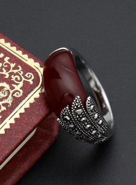 欧美复古宫廷小众凤尾女镶钻戒指