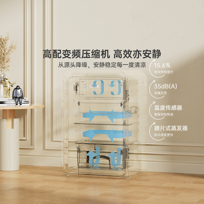 HCK哈士奇小吐司2.0复古冰箱一级能效迷你家用客厅办公室冷冻保鲜,淘宝优惠券,粉丝福利购,淘宝优惠卷