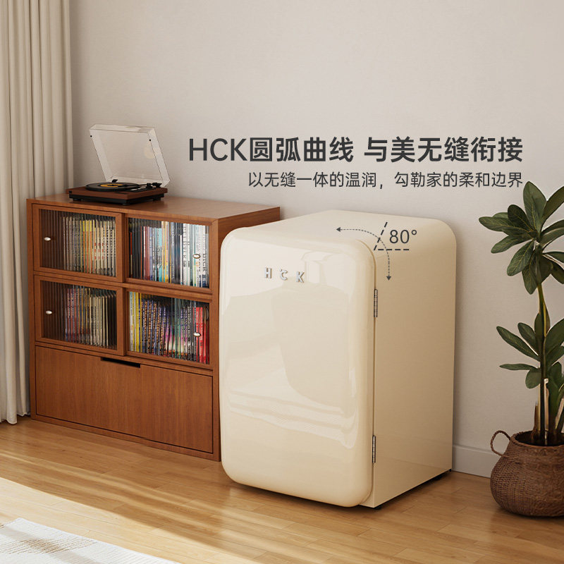 HCK哈士奇小吐司2.0复古冰箱一级能效迷你家用客厅办公室冷冻保鲜,淘宝优惠券,粉丝福利购,淘宝优惠卷