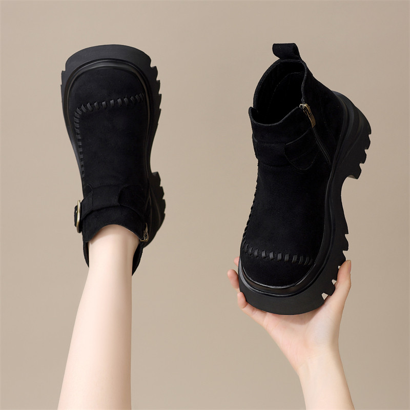 厚底马丁靴女2025秋冬季新款复古英伦风百搭软底防滑舒适轻便短靴,淘宝优惠券,粉丝福利购,淘宝优惠卷