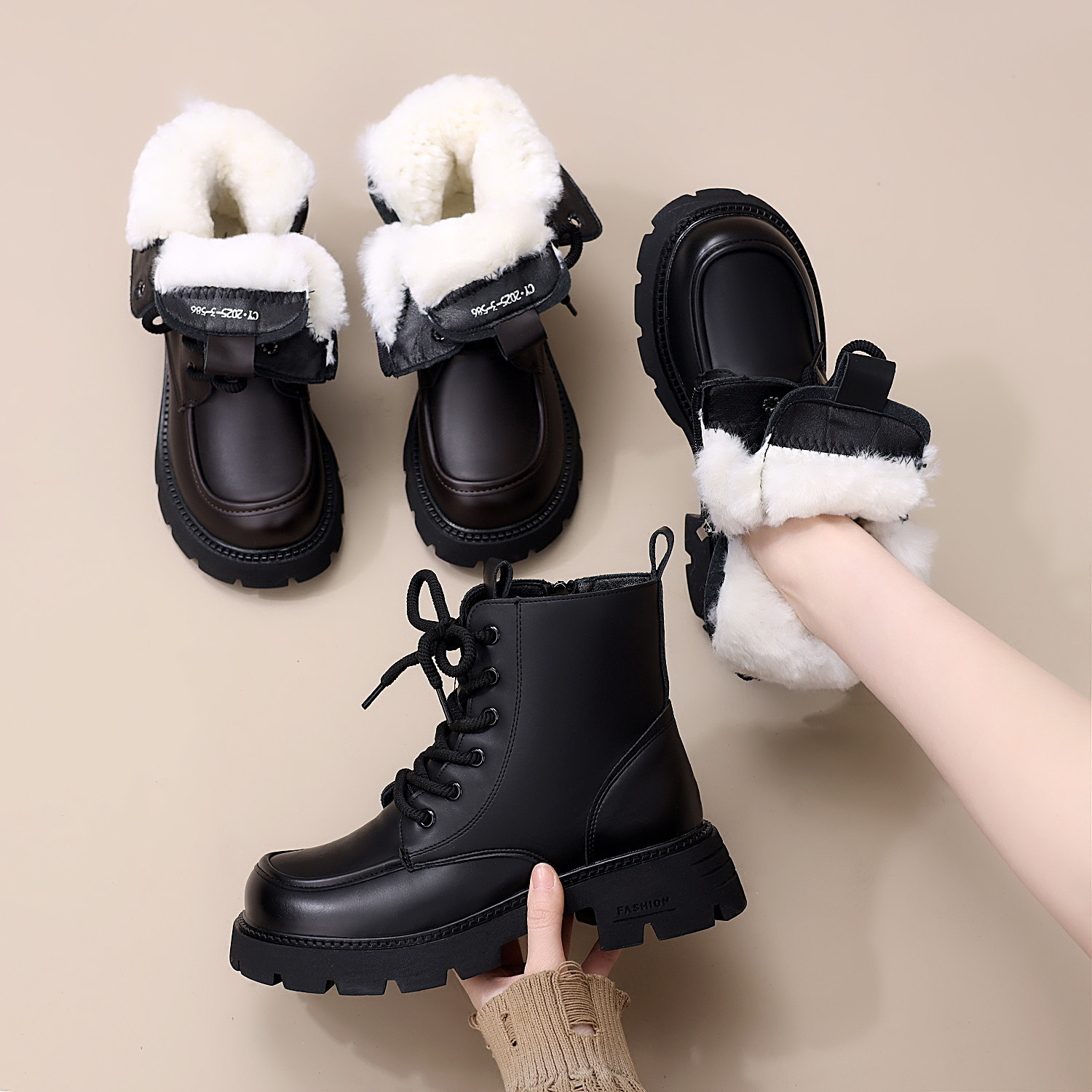 厚底马丁靴女2025秋冬季新款休闲百搭保暖软底英伦风爆款显瘦短靴,淘宝优惠券,粉丝福利购,淘宝优惠卷