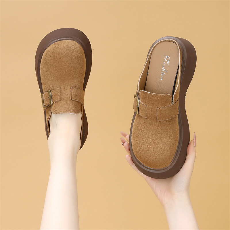 厚底勃肯鞋女2026年春季新款百搭气质一脚蹬单鞋外穿包头半拖鞋女,淘宝优惠券,粉丝福利购,淘宝优惠卷