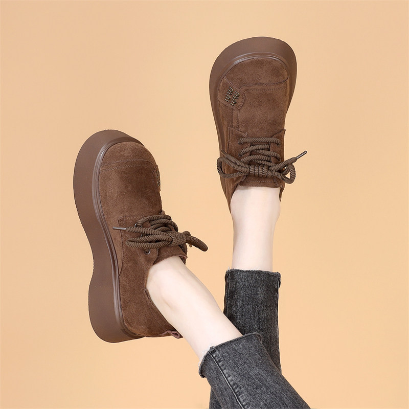 厚底雪地靴女2024冬季新款加绒时尚百搭系带短靴软底防滑绒面棉靴,淘宝优惠券,粉丝福利购,淘宝优惠卷