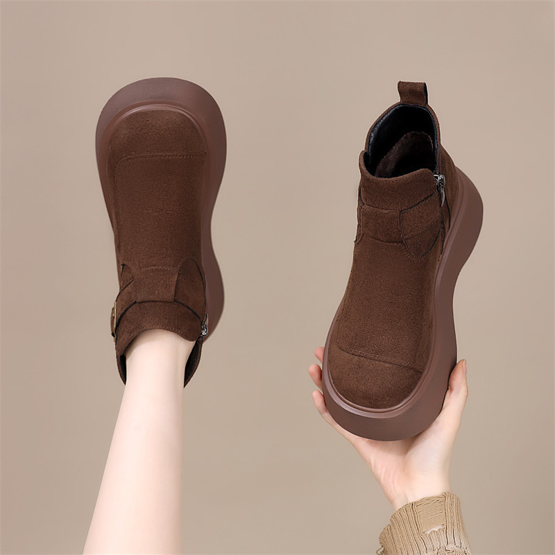 厚底短靴2025年秋冬新款防滑增高雪地靴软底大棉保暖百搭棉靴东北,淘宝优惠券,粉丝福利购,淘宝优惠卷